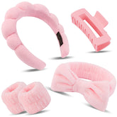 Canitor spa headband pink bow keeps hair away during skincare