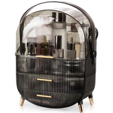 CANITORON makeup organizer with large capacity and two drawers on a vanity for clutter-free storage