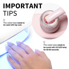 CANNI Base Gel nude-natural-finish offers glossy nude overlay for sheer looks.