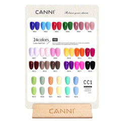CANNI CC1 3D crystal label on bottle close-up, highlighting color accuracy for at-home gel nails.