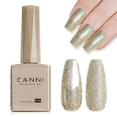 CANNI Champagne Gold Glitter gel bottle with sparkling finish for glossy nails.