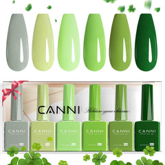 CANNI emerald green gel nail polish set 9ml bottles for vibrant at-home manicure