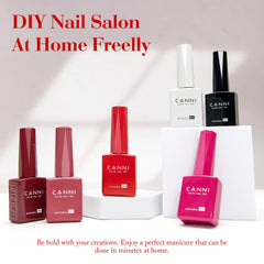 CANNI gel nail polish white bottle for crisp, even color application.