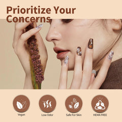 Close-up of nude-brown shade being applied for smooth finish