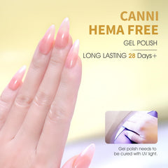 CANNI Nude Pink color view demonstrates gel shade in natural light for accurate choosing.