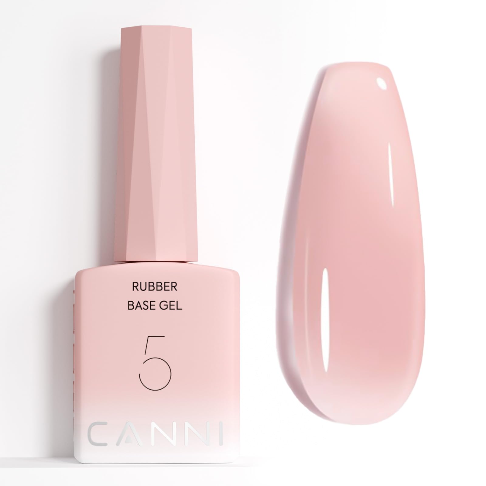 CANNI Rubber Base Gel 9ml nude base coat provides a stronger, flexible nail foundation.