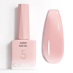 CANNI Rubber Base Gel 9ml nude base coat provides a stronger, flexible nail foundation.