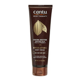 Cantu Therapy Cocoa Butter Body Cream jar close-up shows rich hydration