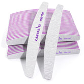 CANVALITE half-moon nail files, double-sided 100/180 grit for precise shaping at home.