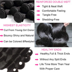 Caplina natural black Brazilian hair bundles blend seamlessly with natural hair.