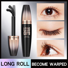 Cappuvini My Amazing Lashes Mascara close-up fiber detail emphasizes silk fibers for volume.