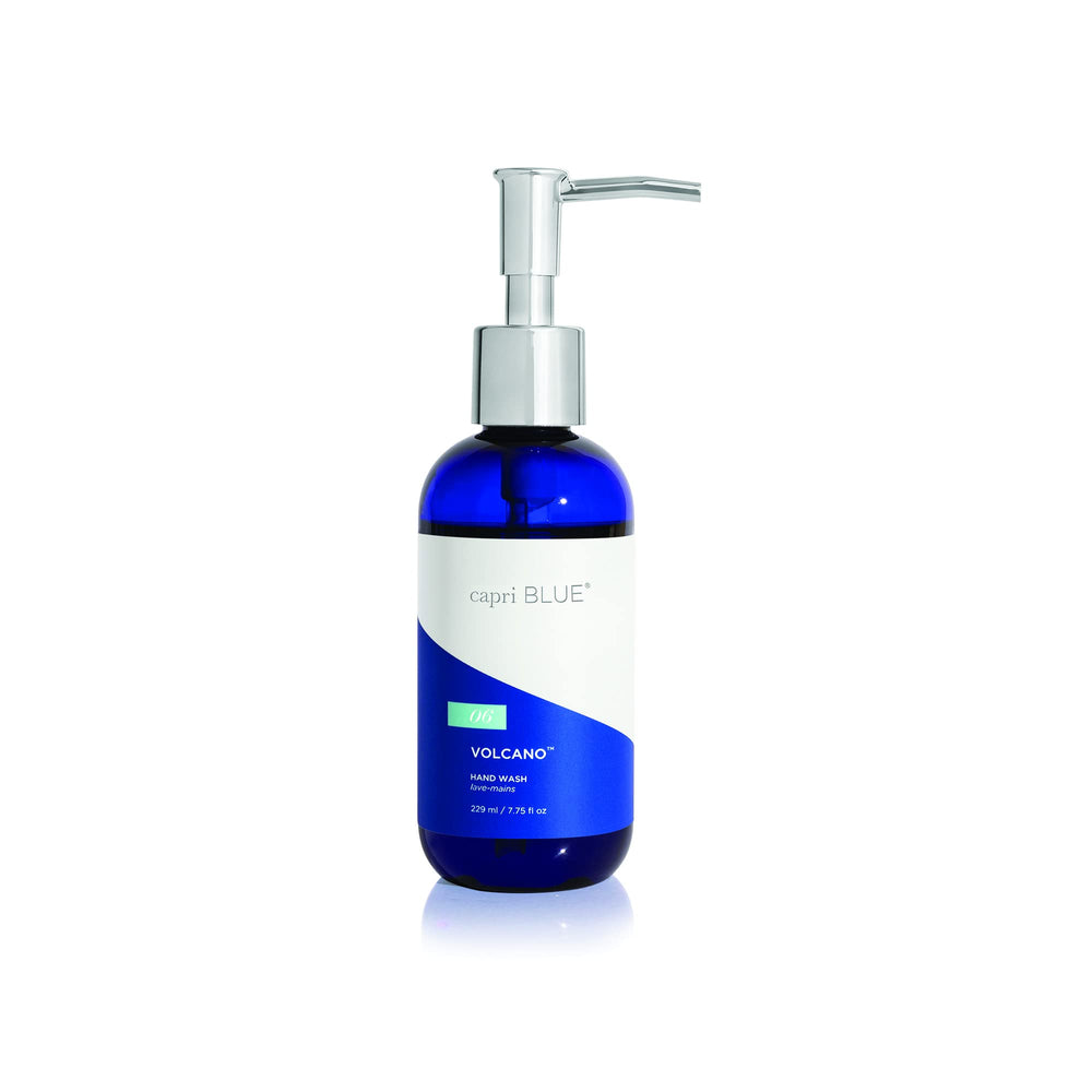 Capri Blue Volcano bottle-pump showcases cobalt packaging for everyday moisturizing hand washing.
