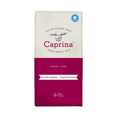 Caprina Fresh Goat Milk Soap Original 6-pack close-up bar for gentle daily cleansing.
