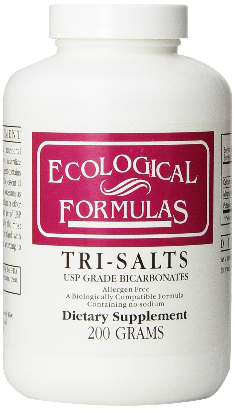 Cardiovascular Research Ecological Formulas Tri-Salts pack — easy daily-use container for acidity balance.