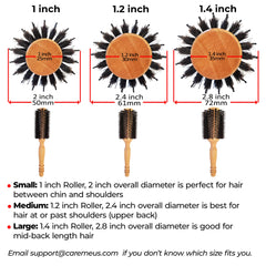 Care Me non-vented wood-core hairbrush close-up ideal for fine hair