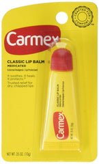 Carmex Classic Lip Balm squeeze-tube close-up for medicated lip protection