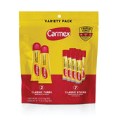 Carmex classic medicated lip balm pack of tubes delivering long-lasting moisture.