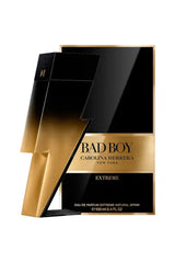 Carolina Herrera Bad Boy Extreme bottle front offers bold, signature scent for confident evenings.