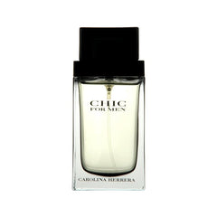 Carolina Herrera CHIC EDT 3.4 oz bottle-side view shows elegant red trim and streamlined travel design.
