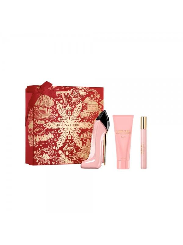Carolina Herrera Good Girl Blush bottle, enticing floral scent for daytime or evening wear.