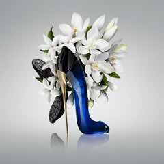 Carolina Herrera Good Girl bottle close-up cap reveals luxe detailing for gifting vibes.