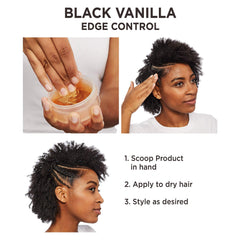 Carol's Daughter clear edge smoother on hair for added shine