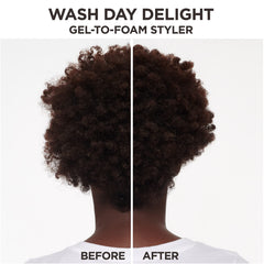 Wet hair being treated with Carol's Daughter Wash Day Delight for even distribution