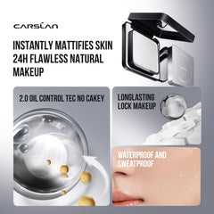 CARSLAN transfer-proof setting powder enabling worry-free makeup through workouts