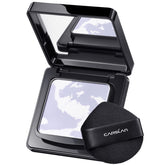 CARSLAN waterproof face pressed powder compact close-up for long-lasting matte look.