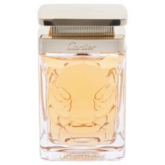 Cartier La Panthere bottle cap close-up suggests refined, lasting fragrance moments
