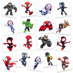 CasaCraze Spidey tattoos pack offers 34 designs for party favors.