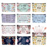 CasaPopz Christian makeup bag with Bible verse and floral design for daily inspiration.