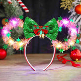 CASDRE Christmas light-up mouse ear headband glow for festive parties.