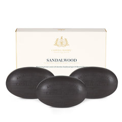 Caswell-Massey sandalwood gift-set packaging showcases elegant box for gifting