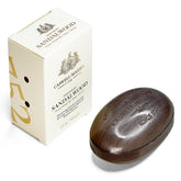 Caswell-Massey sandalwood bar soap packaging showcases gift-ready luxury.
