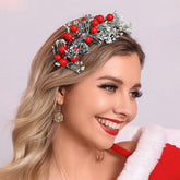 Catery Berry5 Christmas headbands with flowers and berries for a festive look.
