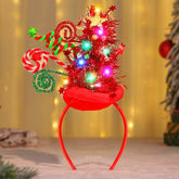 Catery light-up Christmas hats headbands in elf style ideal for festive celebrations.