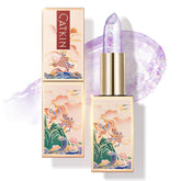 Catkin Lip Balm Amethyst tube demonstrates color-changing hydration for fuller lips.