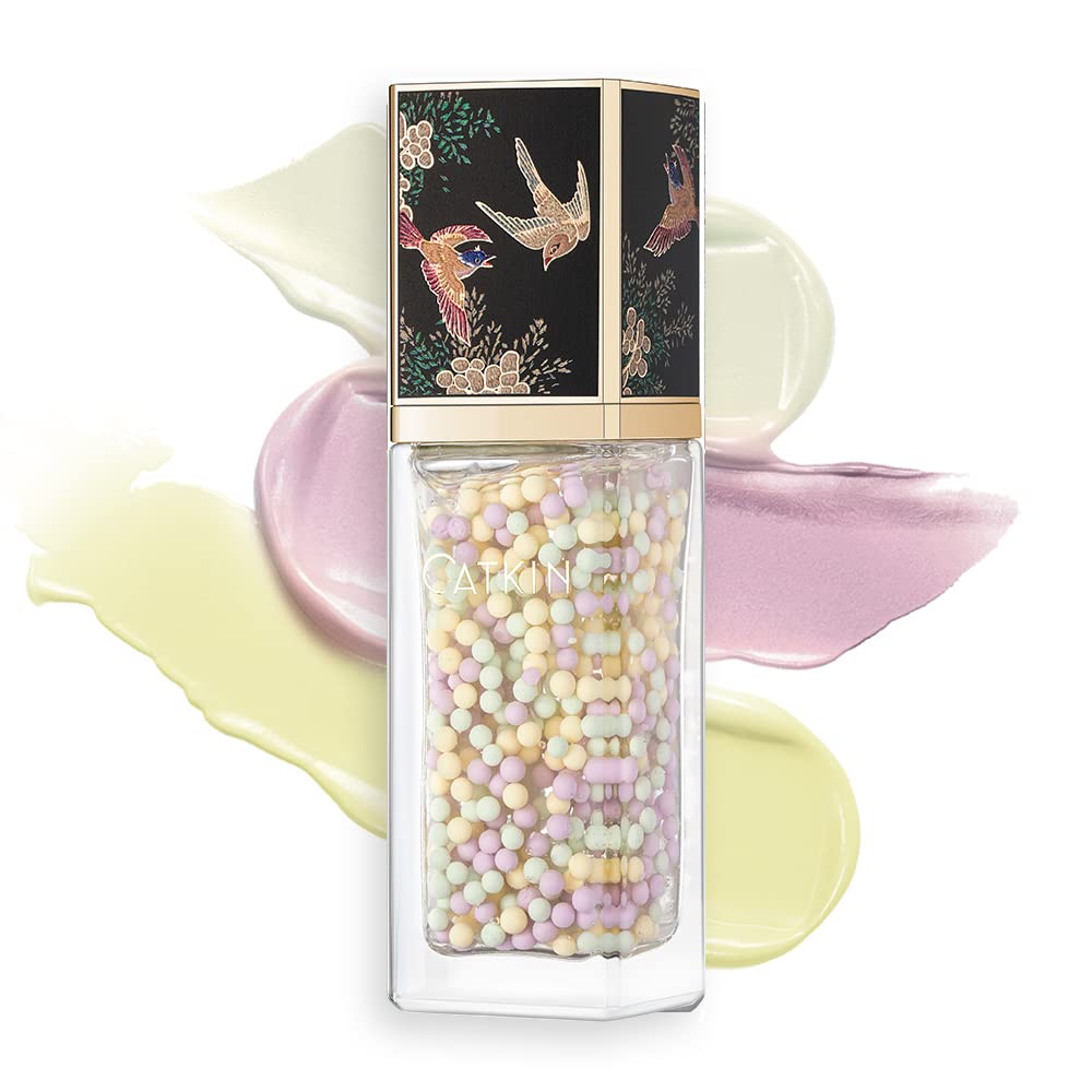 Catkin skin-tone-corrector-primer color-gel spheres refine complexion and neutralize uneven tone.