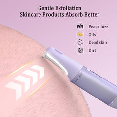 CATLANE Dermaplane Razor close-up shows blades and sonic action for gentle exfoliation