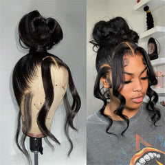 Catti body wave 360 lace front wig shows baby hair for soft, natural framing.