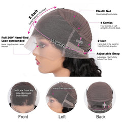 Catti body wave 360 lace front wig uses HD transparent Swiss lace for skin-matching comfort.