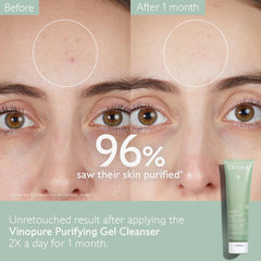 Caudalie Vinopure lather shows gentle cleansing action on skin.