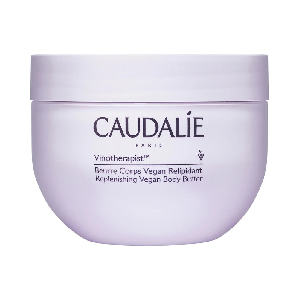 Caudalie Vinotherapist replenishing body butter jar delivering long-lasting hydration for very dry skin.