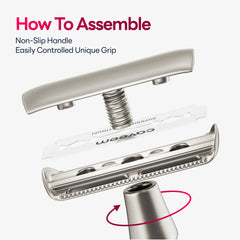 CAVEEM travel razor with compact silver case for on-the-go grooming