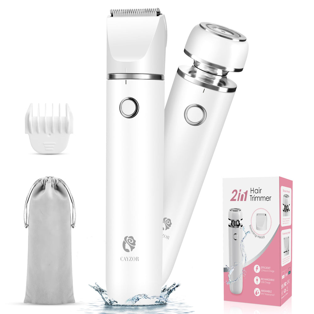 Cayzor Bikini Trimmer kit precision trimming head closeup for quick, clean contours.