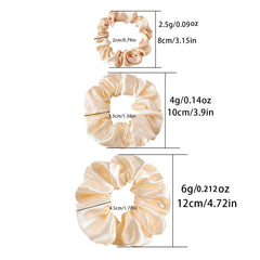 CAZYTOYZ soft elastic satin scrunchie close-up highlighting snag-free comfort.