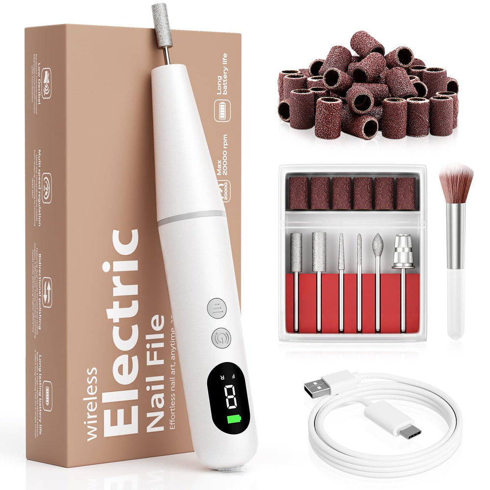 Ccigedy electric nail drill kit LED display enables precise speed control for at-home manicures.