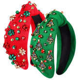 CEALXHENY Christmas headbands 2-pack in red and green add festive sparkle for parties