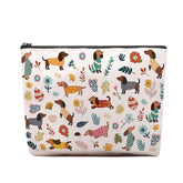 CEASQVAA Dachshund Gifts Makeup Bag front view for travel-friendly cosmetic storage